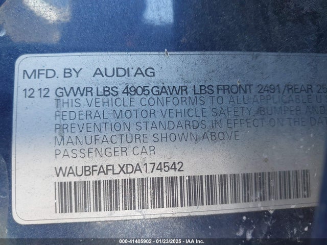 2013 AUDI A4 WAUBFAFLXDA174542 Photo 8