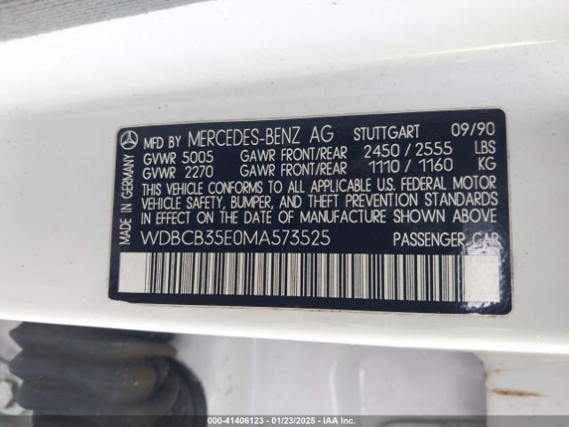 1991 MERCEDES-BENZ 350 WDBCB35E0MA573525 Photo 8