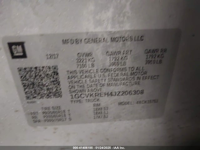 1GCVKREH4JZ206308 Chevrolet Silverado 1500 1lt