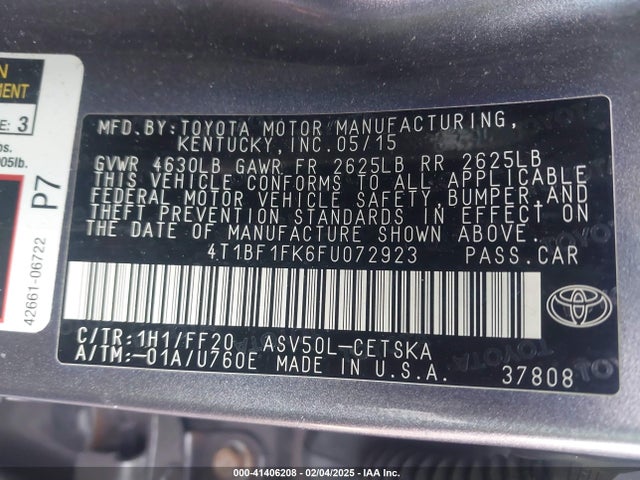 Toyota CAMRY SE 2015 4T1BF1FK6FU072923 Image 9