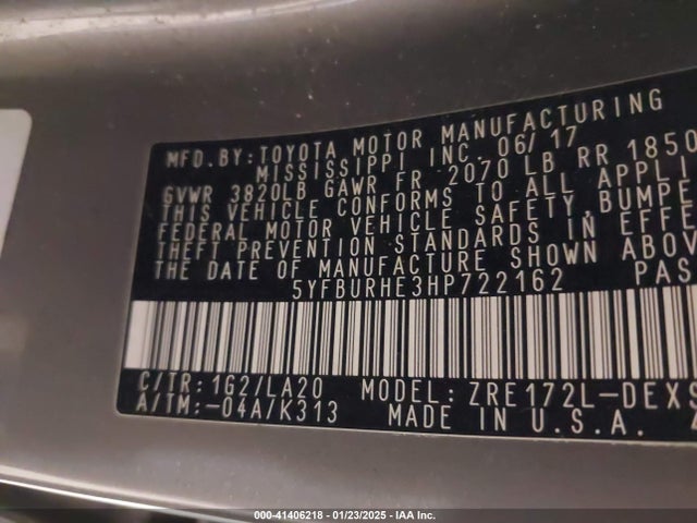 5YFBURHE3HP722162 Toyota Corolla Xse