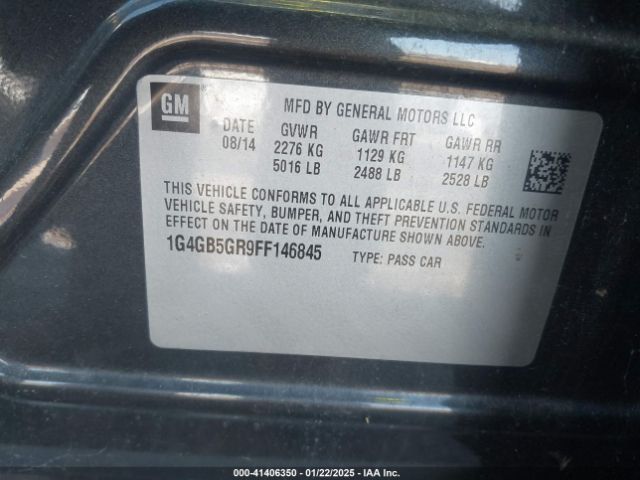 1G4GB5GR9FF146845 Buick Lacrosse Leather