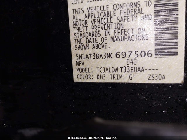 5N1AT3BA3MC697506 Nissan Rogue Sv Fwd