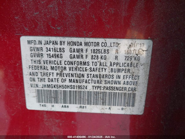Honda FIT LX 2017 JHMGK5H50HS019524 Image 9