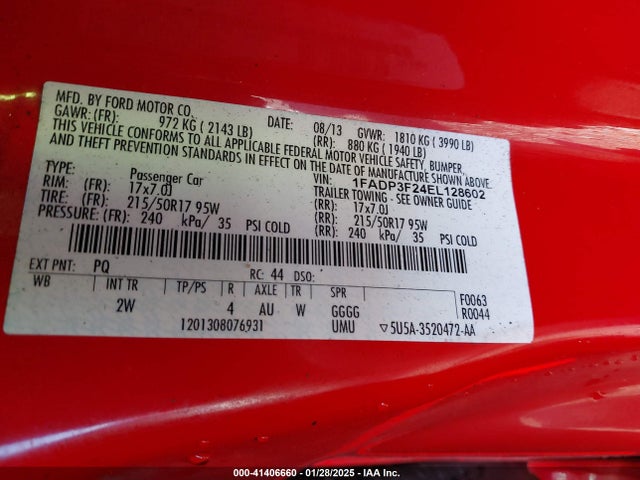 1FADP3F24EL128602 Ford FOCUS SE