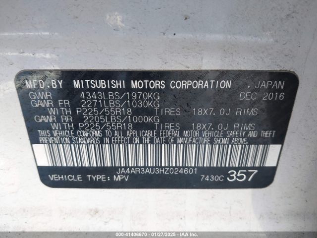 2017 MITSUBISHI OUTLANDER SPORT JA4AR3AU3HZ024601 Photo 8