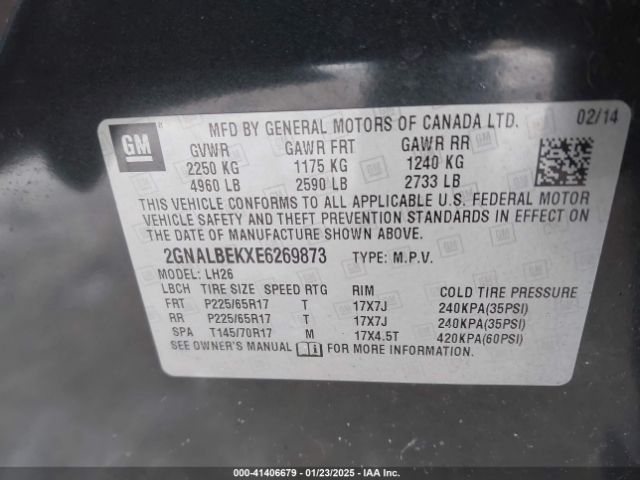 2GNALBEKXE6269873 Chevrolet EQUINOX 1LT