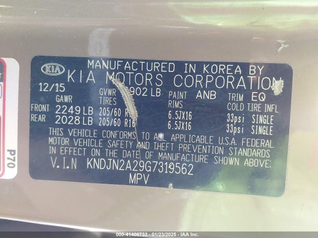 KIA Soul 2016 KNDJN2A29G7319562 Image 9