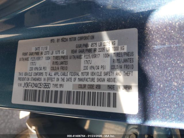 JM3KFACM4K0519560 Mazda Cx-5 Touring