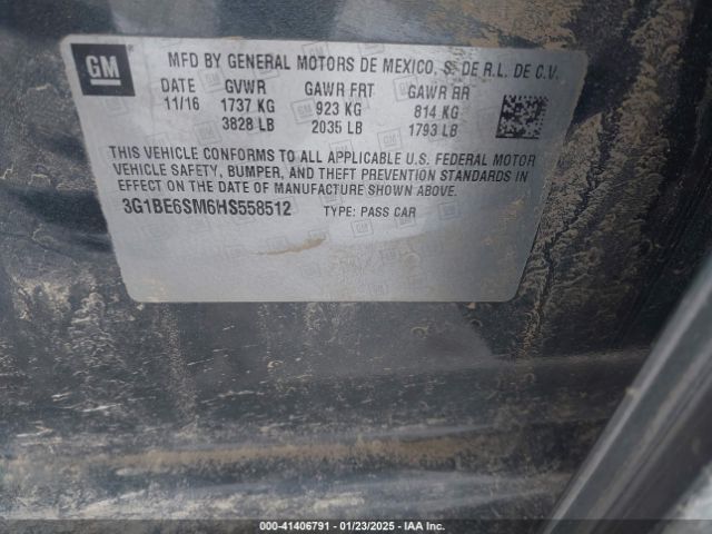 3G1BE6SM6HS558512 Chevrolet Cruze Lt Auto