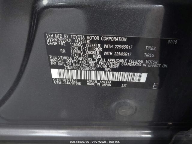 JTMZFREV2GJ099293 Toyota RAV4 LE