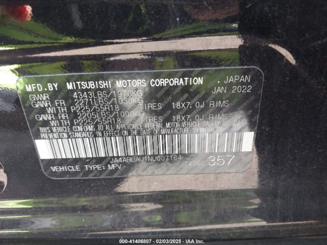2022 MITSUBISHI OUTLANDER SPORT JA4ARUAU1NU007164 Photo 8