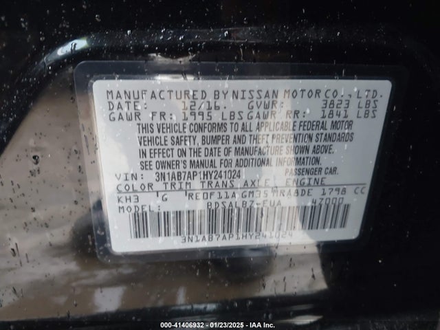 Nissan SENTRA S 2017 3N1AB7AP1HY241024 Image 9
