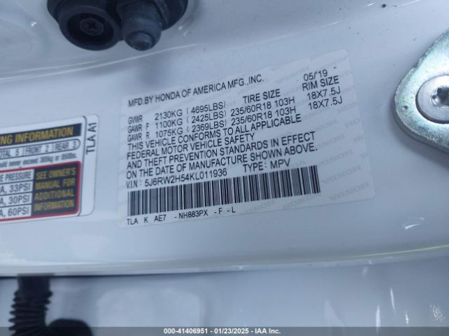 5J6RW2H54KL011936 Honda CR-V EX