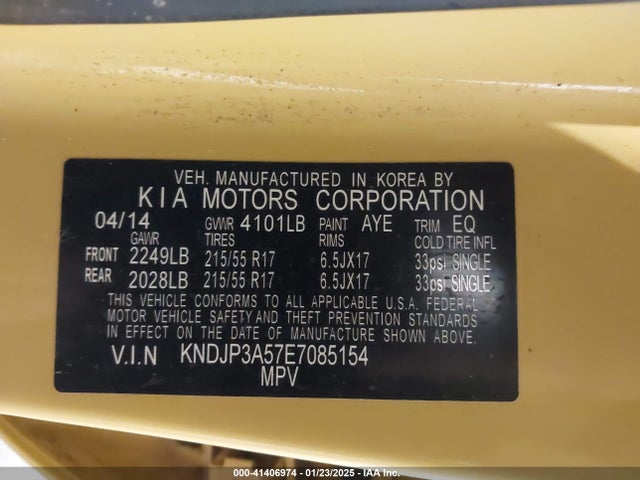 KIA SOUL + 2014 KNDJP3A57E7085154 Image 9