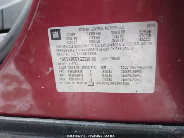 1GCVKRECXGZ339183 Chevrolet Silverado 1500 1lt