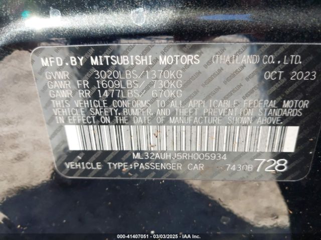 2024 MITSUBISHI MIRAGE ML32AUHJ5RH005934 Photo 8