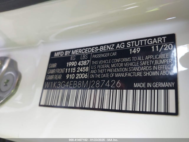 W1K3G4EB8MJ287426 Mercedes-Benz m260