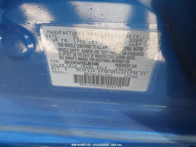 3N1CN7APXEL851495 Nissan Versa 1.6 S+
