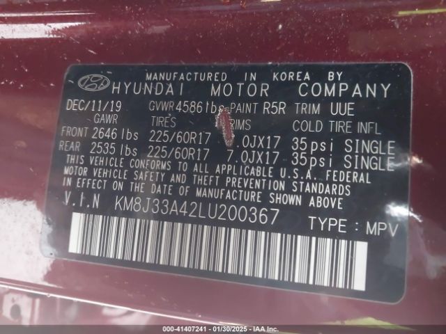 KM8J33A42LU200367 Hyundai Tucson Value