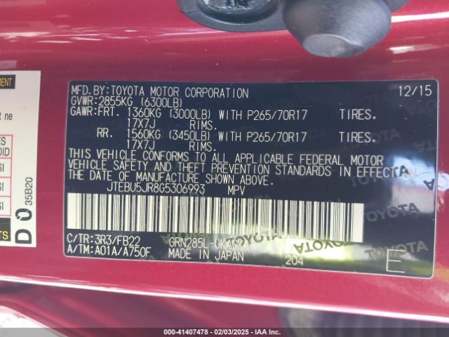 JTEBU5JR8G5306993 Toyota 4RUNNER SR5