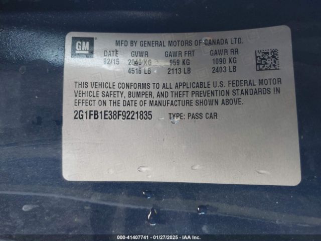 2G1FB1E38F9221835 Chevrolet Camaro 2ls