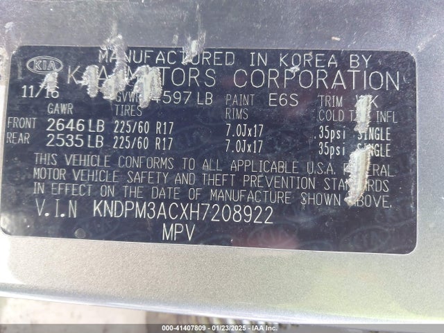 KIA Sportage Lx 2017 KNDPM3ACXH7208922 Image 9