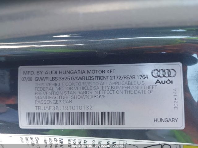 2009 AUDI TT TRUAF38J191010132 Photo 8