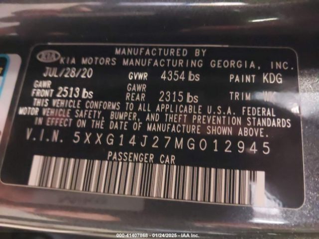 5XXG14J27MG012945 KIA K5 LXS