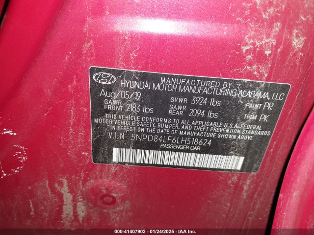 5NPD84LF6LH518624 Hyundai ELANTRA SEL