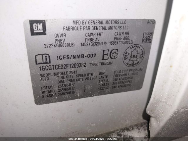 1GCGTCE32F1209382 Chevrolet Colorado Z71