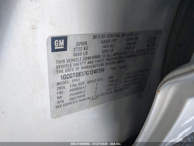 1GCGTDE37G1245799 Chevrolet Colorado Z71
