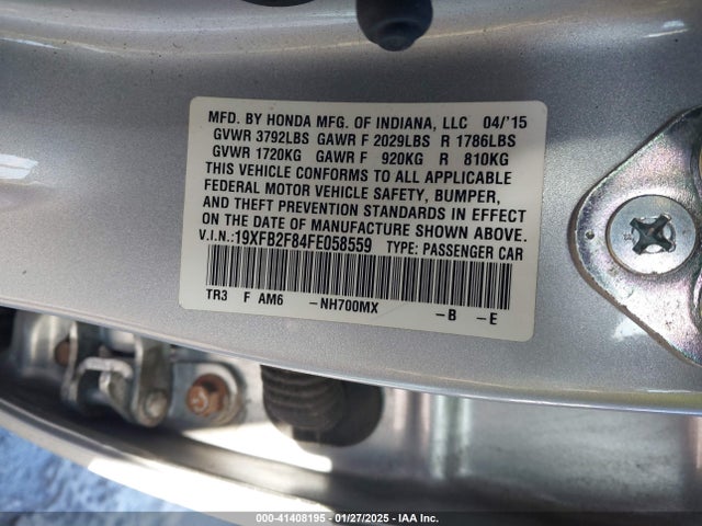 Honda CIVIC EX 2015 19XFB2F84FE058559 Image 9