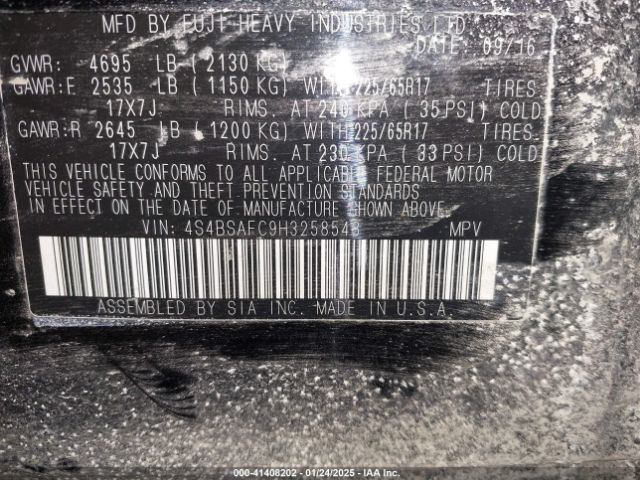 4S4BSAFC9H3258548 Subaru Outback 2.5i Premium
