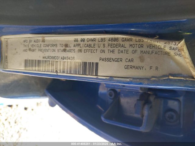2001 AUDI S4 WAURD68D31A046436 Photo 8