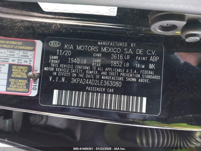 KIA RIO LX 2020 3KPA24AD2LE363080 Image 9