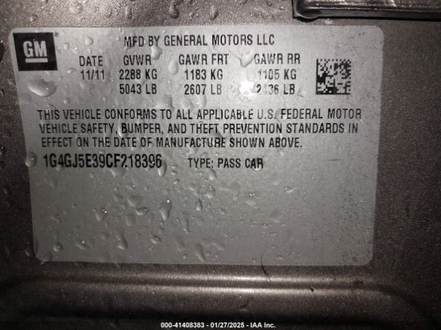 2012 BUICK LACROSSE 1G4GJ5E39CF218396 Photo 8