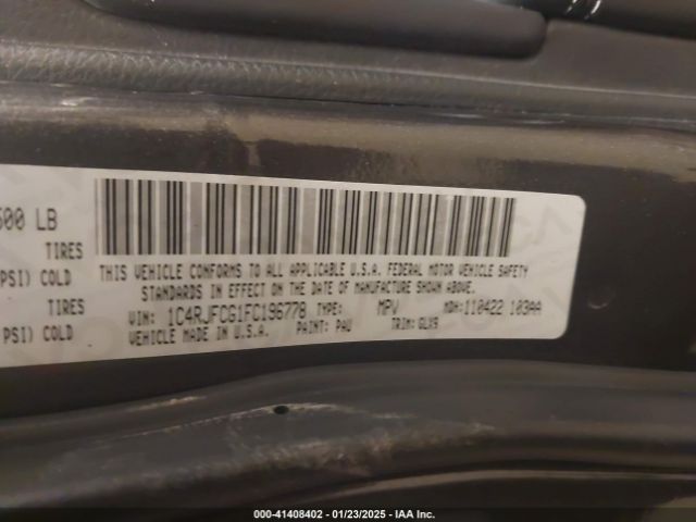1C4RJFCG1FC196778 Jeep Grand Cherokee Overland