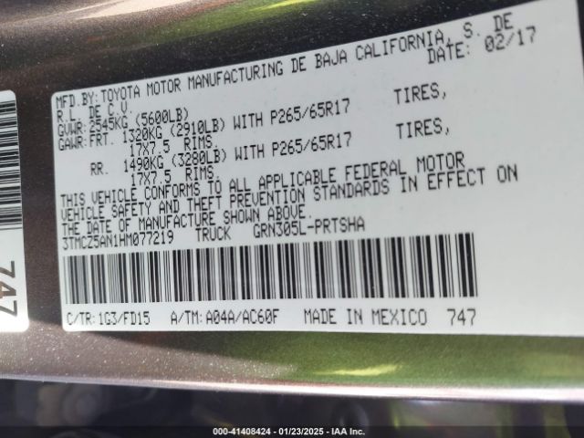 3TMCZ5AN1HM077219 Toyota Tacoma Trd Sport