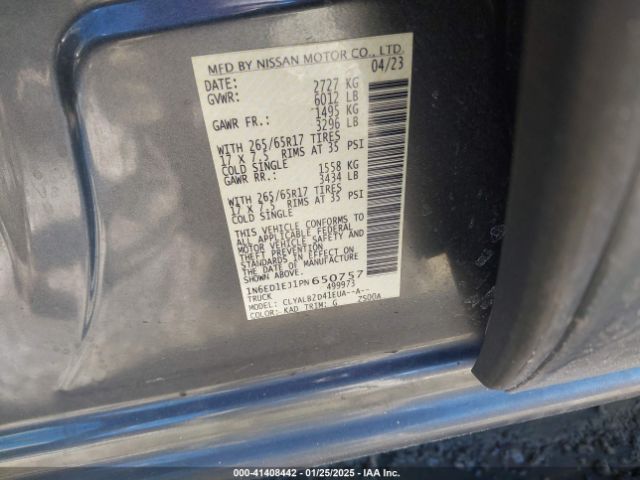 1N6ED1EJ1PN650757 Nissan Frontier Sv 4x2