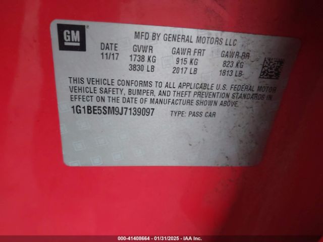 1G1BE5SM9J7139097 Chevrolet Cruze Lt Auto
