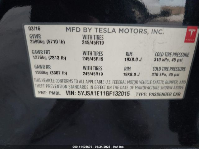 5YJSA1E11GF132015 Tesla Model S 60/70/75/85