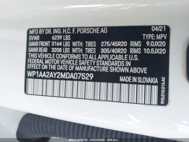 WP1AA2AY2MDA07529 Porsche Cayenne