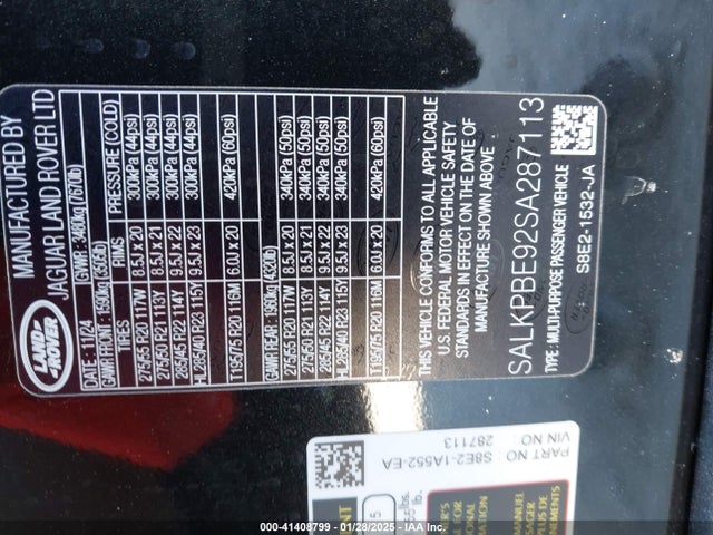 SALKPBE92SA287113 Land Rover Range Rover P530 Se 7 Seat