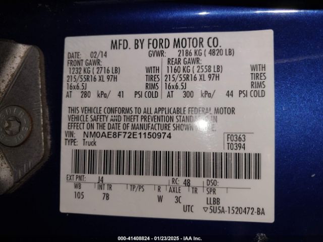 NM0AE8F72E1150974 Ford Transit Connect Xlt