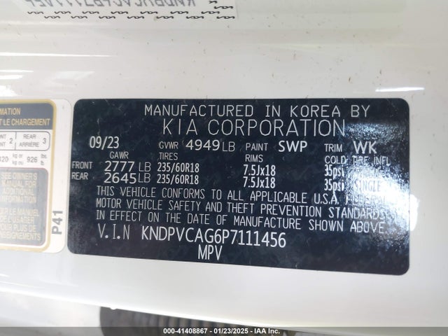 KNDPVCAG6P7111456 KIA Sportage Hybrid Ex