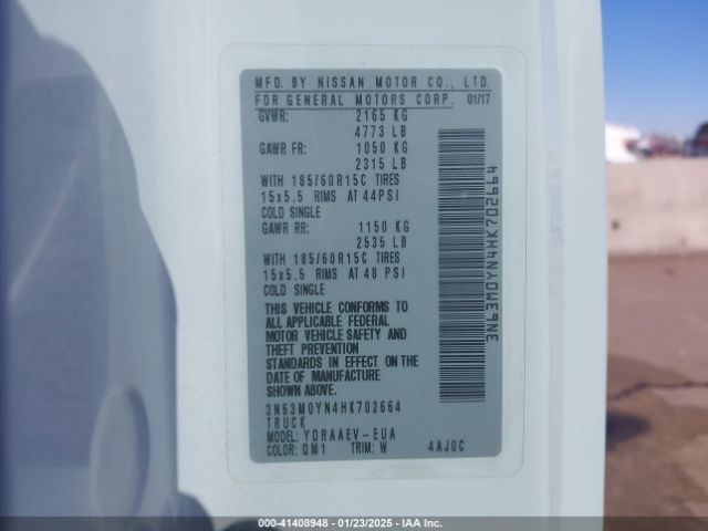 3N63M0YN4HK702664 Chevrolet City Express 1ls