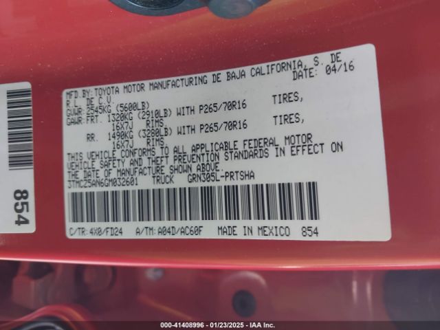 3TMCZ5AN6GM032601 Toyota Tacoma Trd Off Road