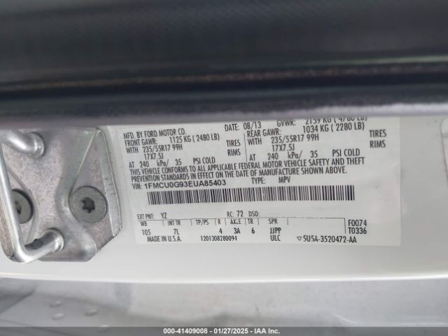 1FMCU0G93EUA85403 Ford ESCAPE SE