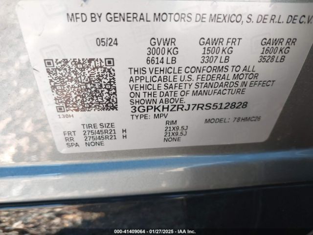 3GPKHZRJ7RS512828 Honda Prologue Elite